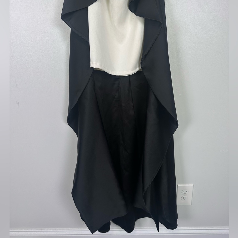 ALICE + OLIVIA Theda Strapless Hi Lo Mini Dress Ecru and Black Size 8 NEW - Picture 8 of 11